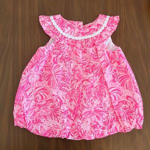 NWT! Lilly Pulitzer Baby Paloma Cotton Bubble Dress and Bloomers in Pink